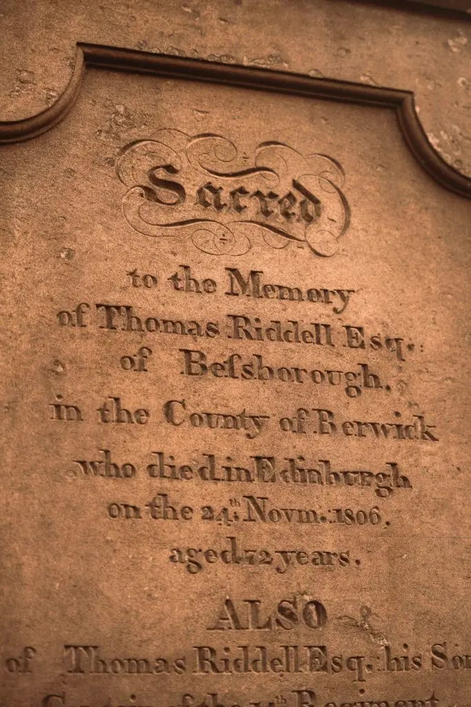 Thomas Riddel Greyfriars Kirkyard