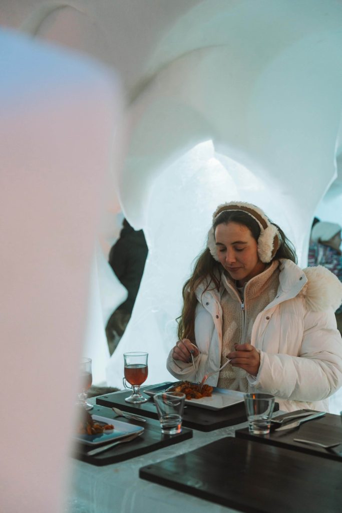 dinner in arctic snow hotel