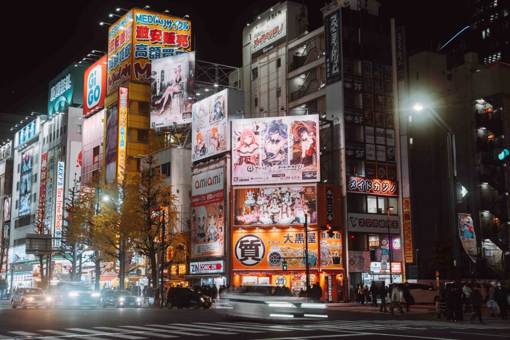 Akihabara Electric Town neon streets at night