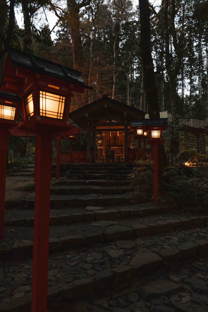 Kifune Shrine in Kyoto, a shrine surrounded by forest and especially popular in autumn.