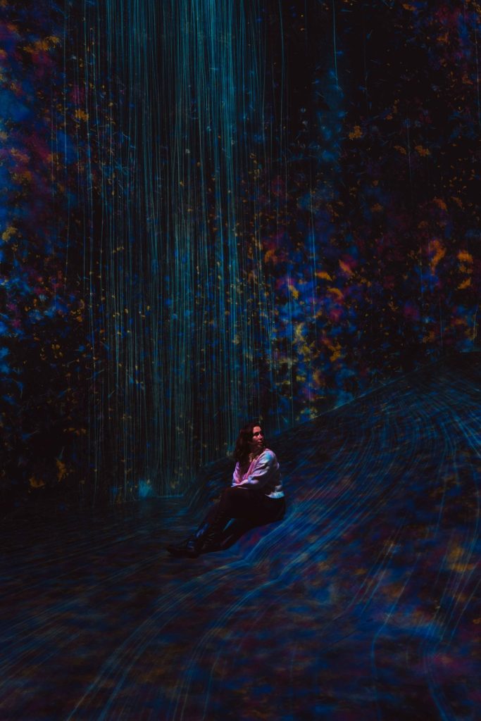 Immersive projection art room at TeamLab Borderless museum
