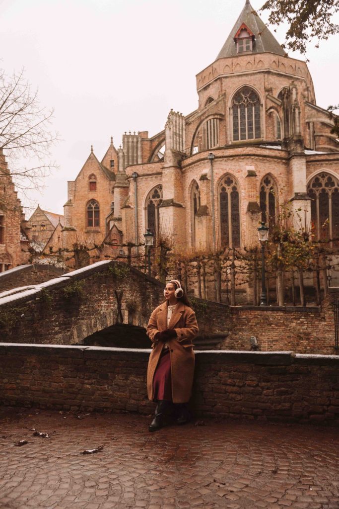 Boniface Bridge winter view in Bruges.