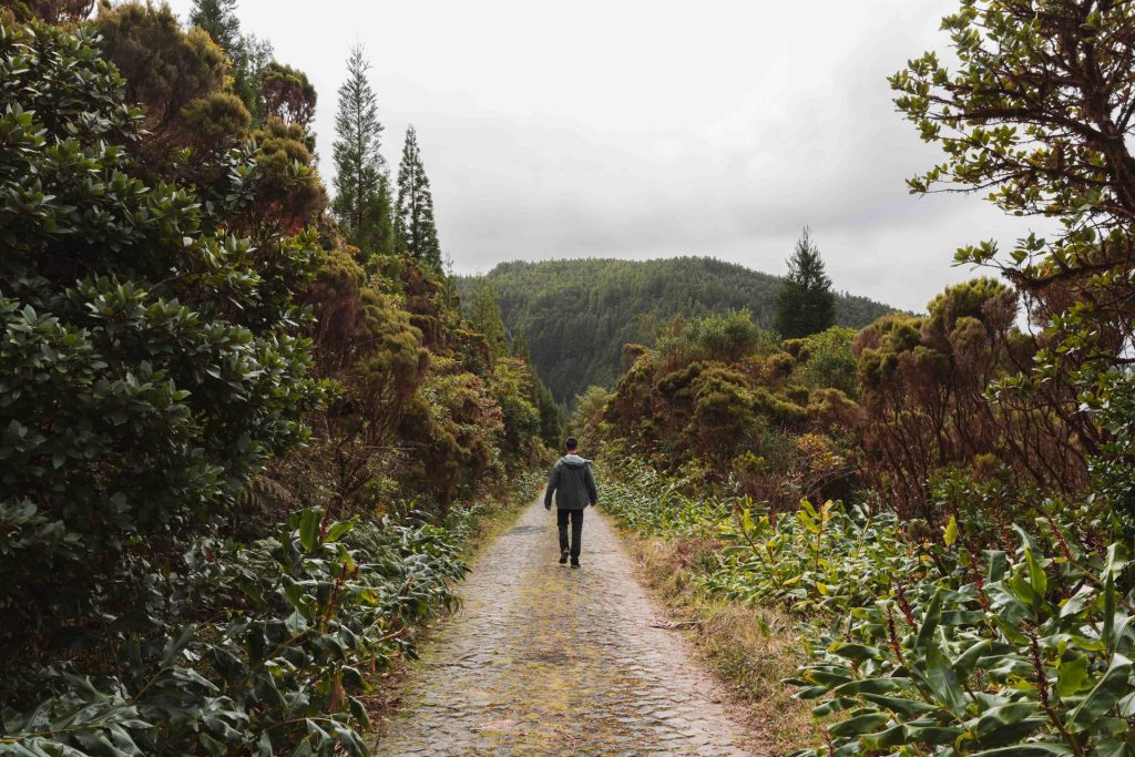 Paisagem natural da cascata das Lombadas em São Miguel