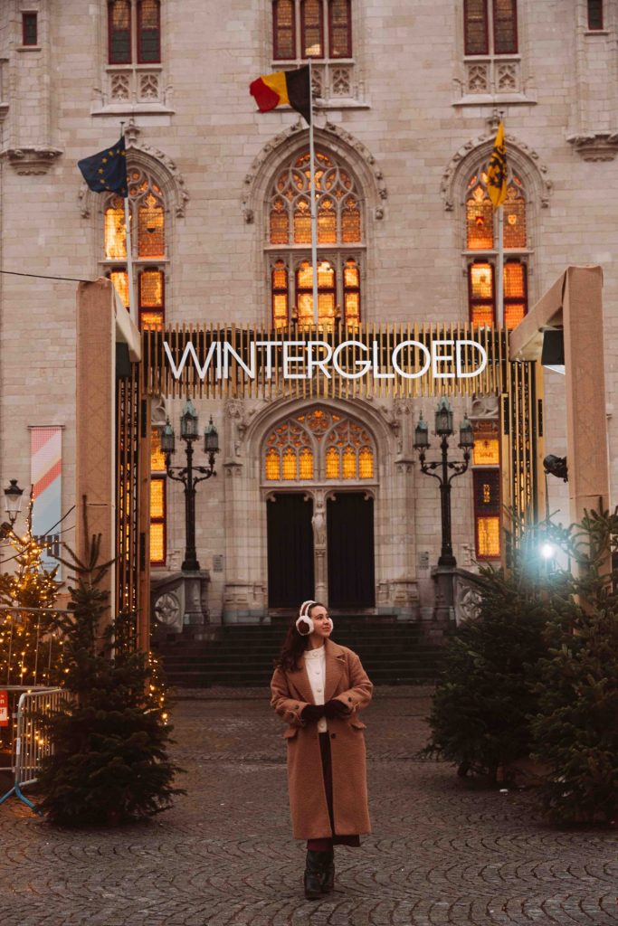 Christmas market at Grote Markt during Winter Glow in Bruges.