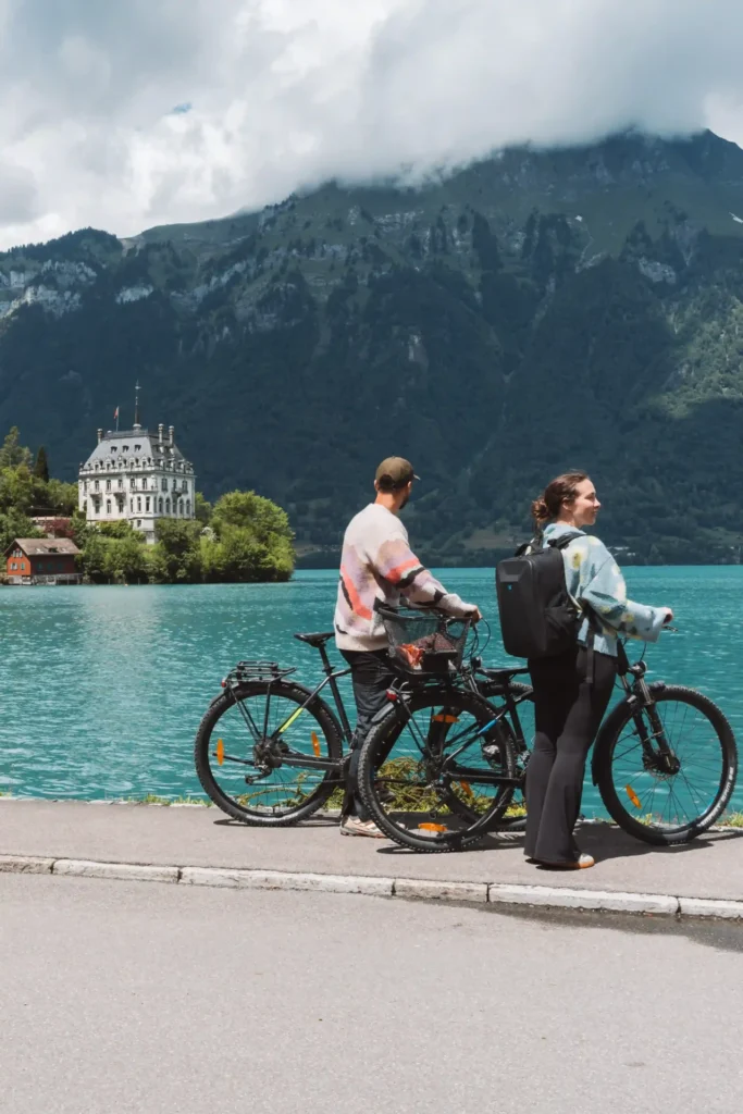 The village of Iseltwald on the shores of Lake Brienz, Switzerland