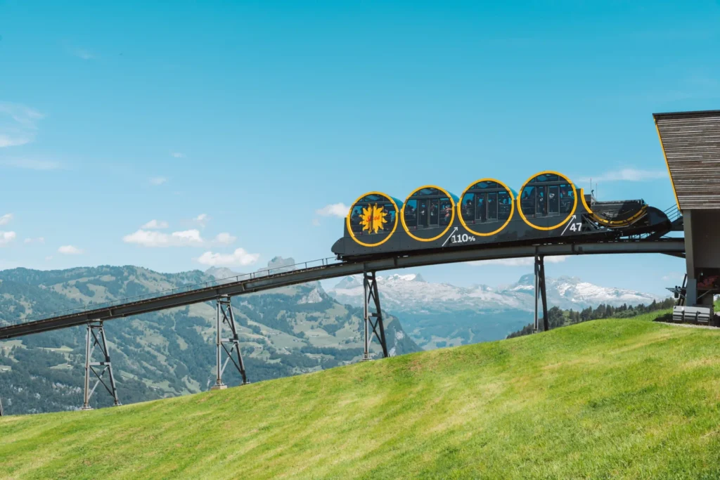 Stoosbahn, the steepest funicular in the world, Switzerland